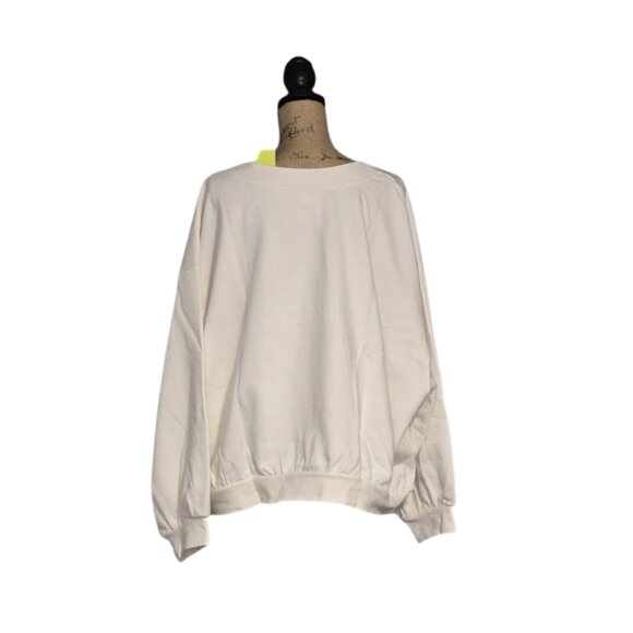 NWT All in Motion Women's plus Ivory Core Fleece Crew Cropped Sweatshirt Size 4x - Picture 4 of 11